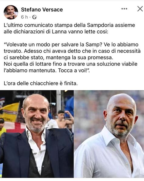 Cessione Sampdoria, Versace: «Ecco tutti i miei dubbi su Di Silvio».